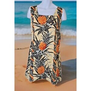 Royal Creations Hawaiian Dress 3XL Pineapple Motif Tropical Beachy Resort Wear